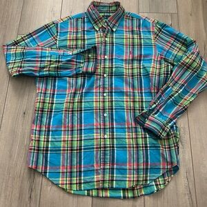 Ralph Lauren Polo Long Sleeve Multi Color Button Up sz Large